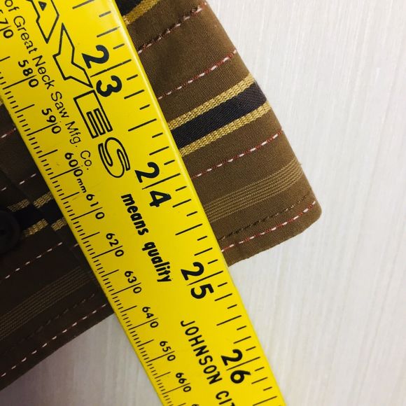 TOMMY BAHAMA Men's Brown Striped Long Sleeve 100% Cotton Dress Shirt Size XL - Picture 9 of 11